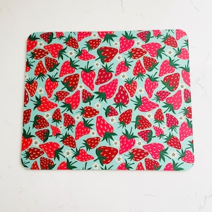 Strawberry daisy mouse pad , office accessories, office decor ,