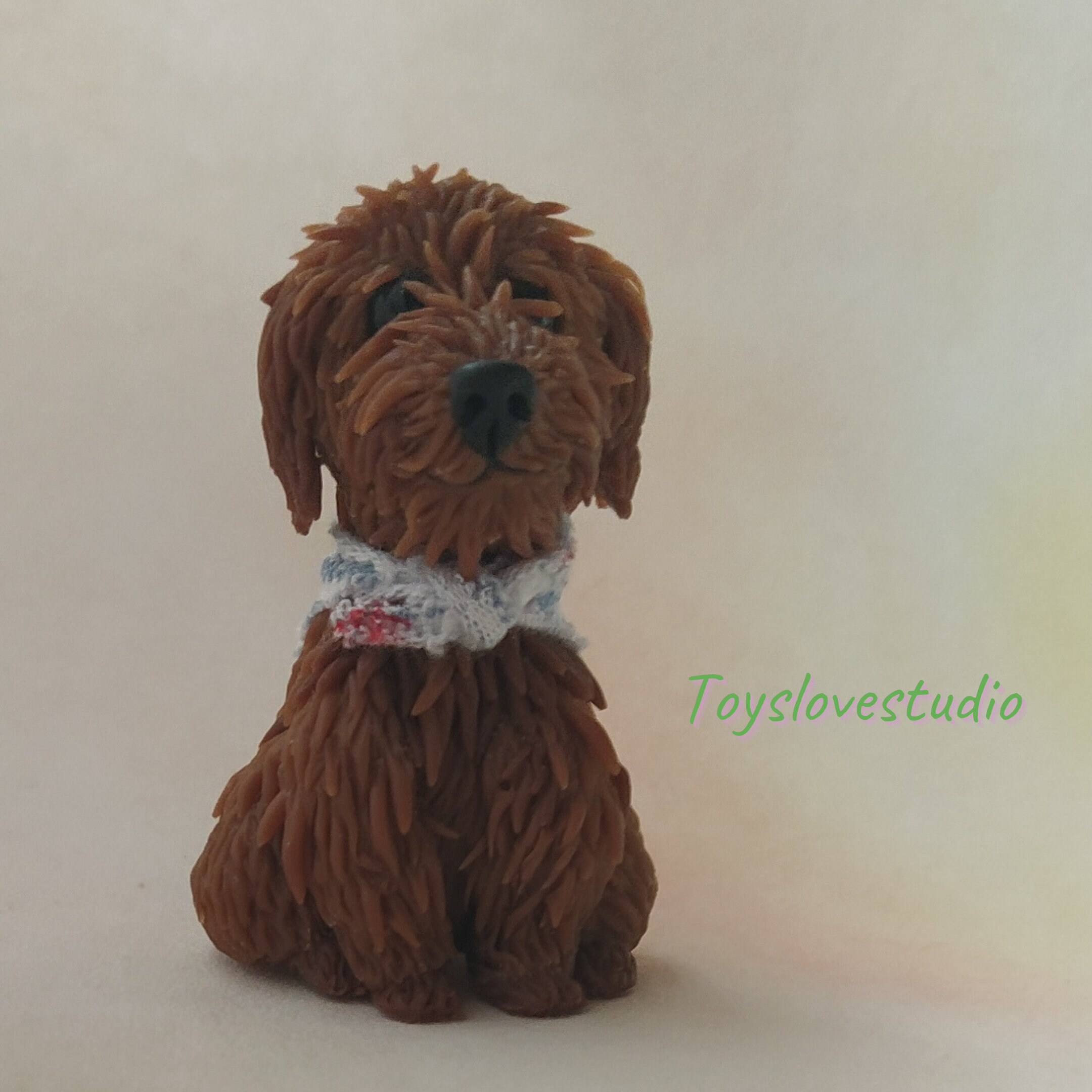 Miniature Dog sculptures Polymer clay dog Brown dog figurine Etsy