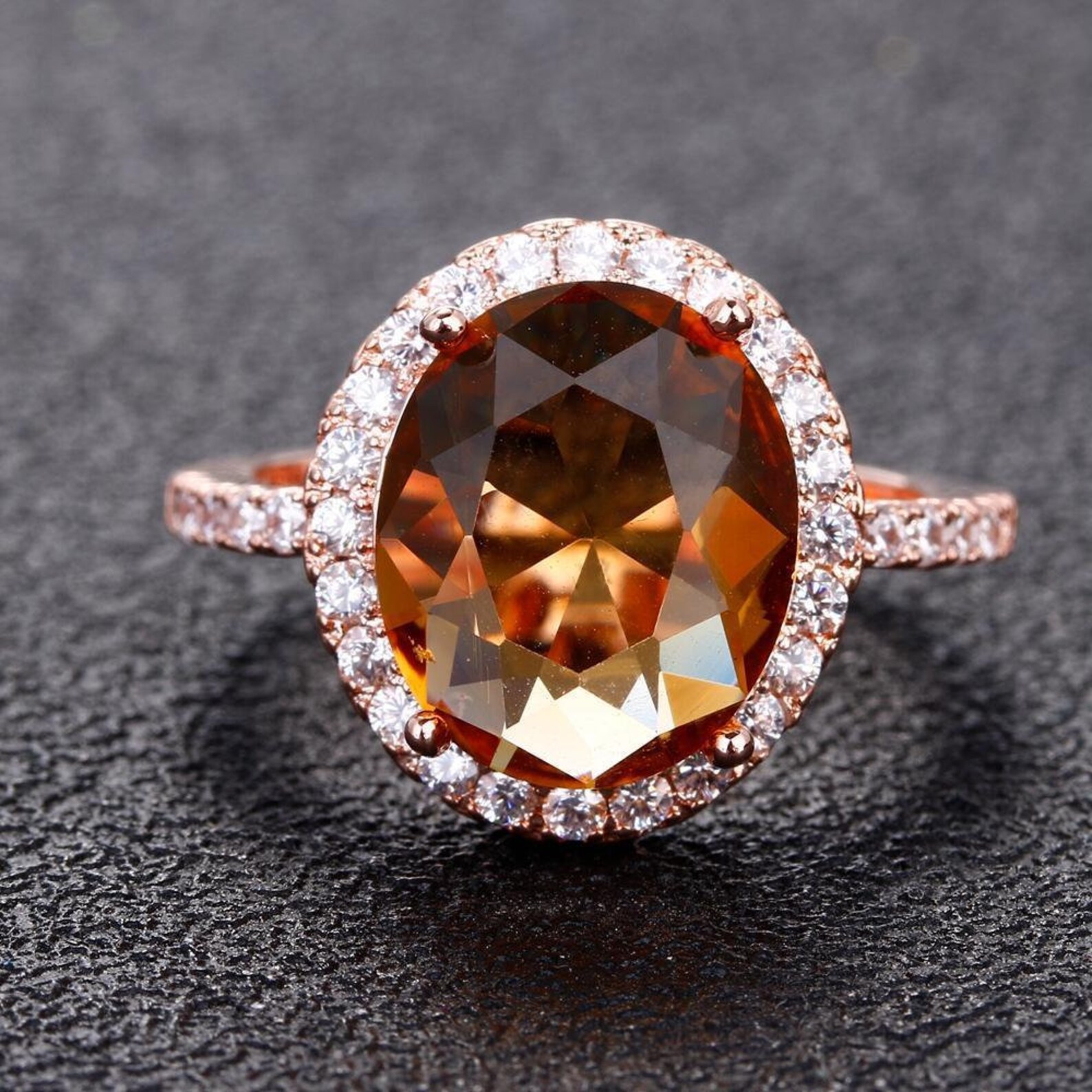 Natural Oval Ring Citrine Engagement Ring For Her 925 Etsy