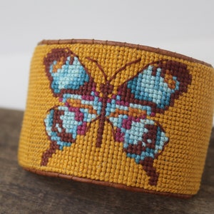 Modern Textile Jewellery Pattern Native American Cuff Cross Stitch Pattern Embroidered Bracelet Easy Cross Stitch Wrist Cuff Tutorial