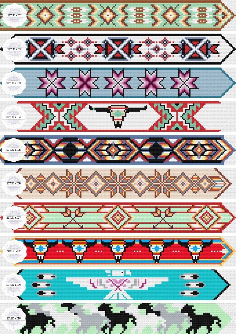 Native American Style Headband Cross Stitch Pattern Easy | Etsy