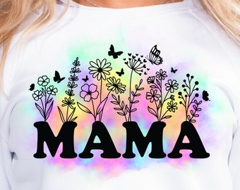 Mama Shirt Design, Sublimation Png, Mom Png Shirt, Floral Mama Png, Butterfly Png, Mama Sublimacion, Camisa Para Mama, Mariposa Png, Gift