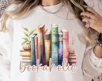 Book Sublimation, Bookaholic Png, Watercolor Clipart, Book Clipart, Bookworm Png, Book Lover, Book Sublimation Png, Flower Sublimation, PNG