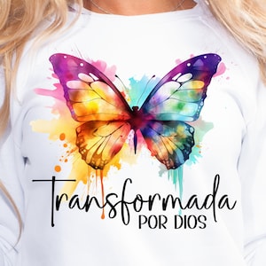 Transformada Por Dios Png, Png Cristianos, Mariposa Png, Sublimacion, Cricut, Transformada, Dichos Cristianos