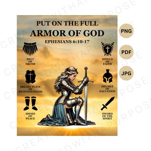 Christian Png, ARMADURA DE DIOS, Guerrero Png, Guerrero Arrodillado Png, Jesús Png, Diseños de Fe, Biblia Png, Sublimación, Arte, Diseño Para Camisetas