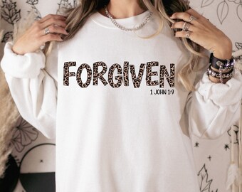 Leopard Png, Forgiven, Christian Png, Sublimation Design, Jesus Png, Faith Png, Instant Download, Tshirt Sublimation, Png