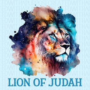 Lion Of Judah Sublimation Png, Lion Png, Christian Design For Men And Women, Jesus Png, Watercolor Lion Png, Faith Png, Sublimation Transfer