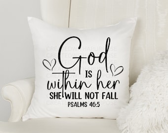 God Is Within Her She Will Not Fall Png Svg, Christian Png Sublimation Designs, Christian Svg, Jesus Png, Tshirt Png Svg Design, Sublimation