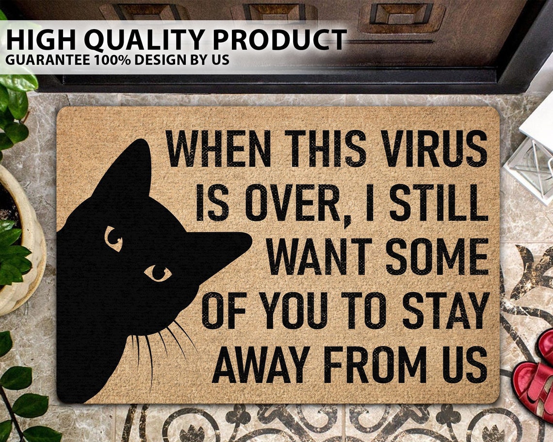 Black Cat Doormat/Outdoor Doormat Indoor Doormat Etsy