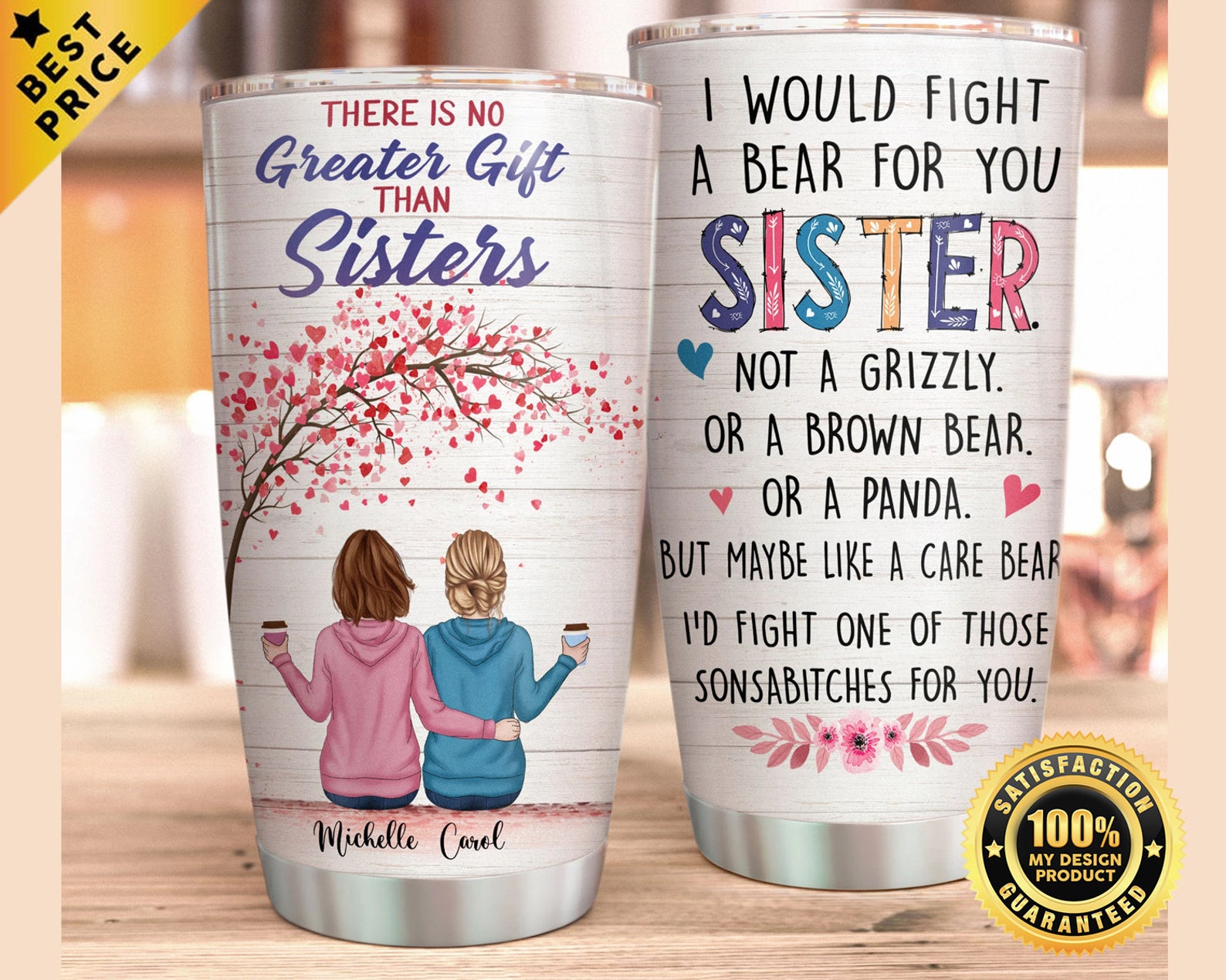 To My Sister Stainless Steel Tumbler Sister Tumbler Etsy