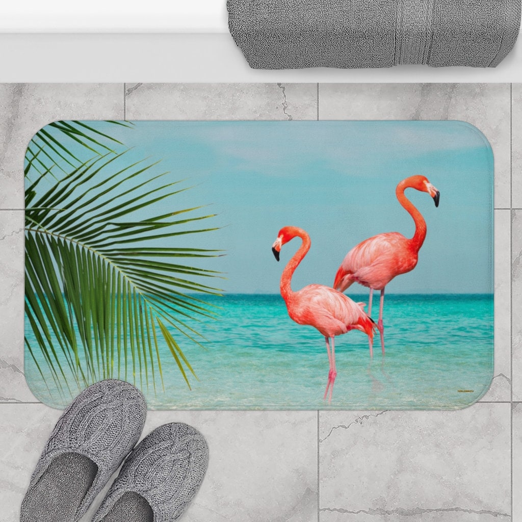 Flamingo Pattern Floor Mat, Happy Holidays Designed Bath Rug, Machine Washable  Bath Mat, Absorbent Non-slip Carpet, For Home Living Room Bathroom Bedroom  Indoor Outdoor, Home Decor Christmas Decorations Thanksgiving Teenager Gift  2023 