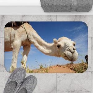 Camel Bath Mat, Free Shipping, Powder Room Mat, Bathroom Rug, Rugs, Non Slip, Runner, Shower, 2 Sizes image 1