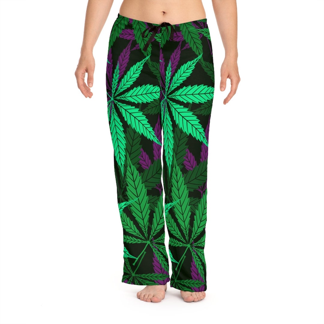 Marijuana Leaves Pajama Pants, Lounge Pants, Womens Pajamas, Custom ...