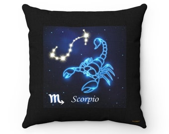 18x18 Zone 365 Scorpio Zodiac Sign Cute Scorpio Zodiac Sign Constellation Pattern Throw Pillow Multicolor