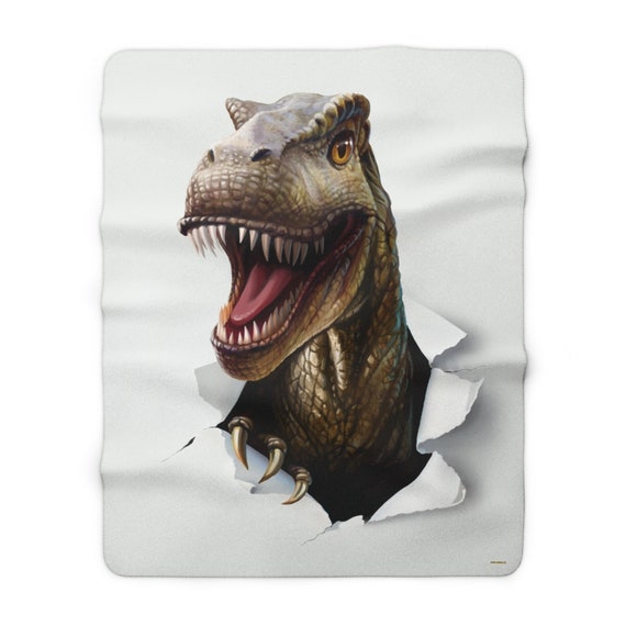 Dinosaur sherpa fleece throw blanket sale