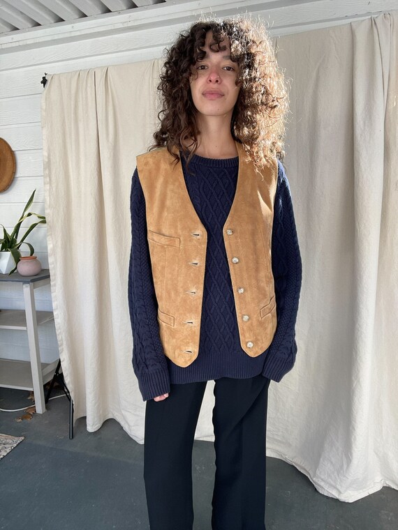 90s Gap tan suede vest - image 2