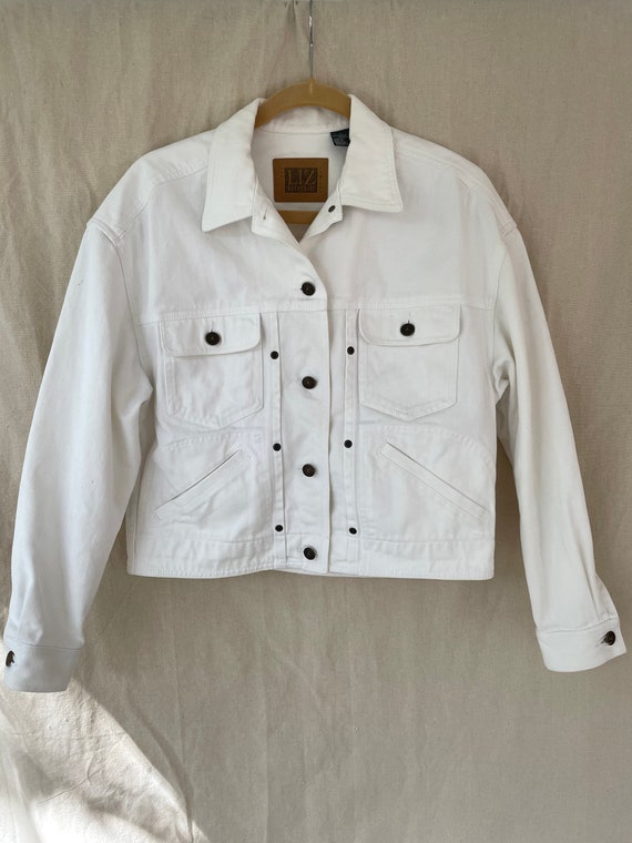 90s white denim jacket - image 2