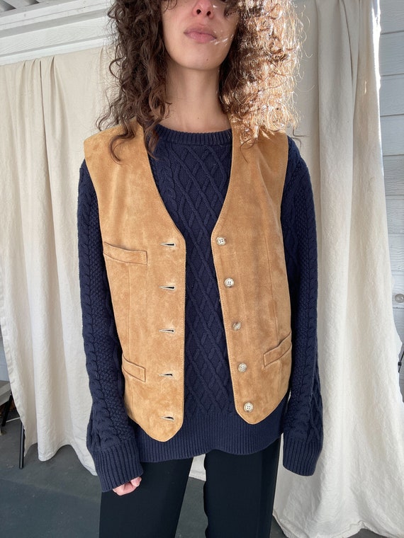 90s Gap tan suede vest - image 1