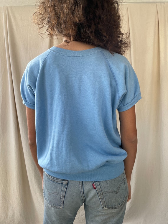 vintage pale blue raglan short sleeve sweatshirt - image 3
