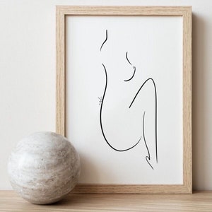 Sitting Woman IV, Line Drawing, Line Art, Art Print, Black and White Lover, Instant Download, Abstract Wall Art, Wall Decor, Wall Art Print