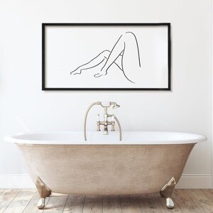 Laying Legs Line Drawing, Line Art, Abstract Art Print, Black and White Print, Instant Download, Abstract Wall Art, Wall Decor, Wall Art