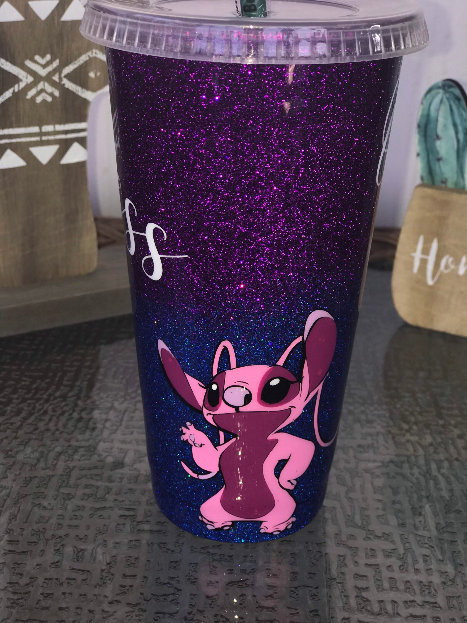 Glitter Epoxy Cup Stainless Steel Etsy