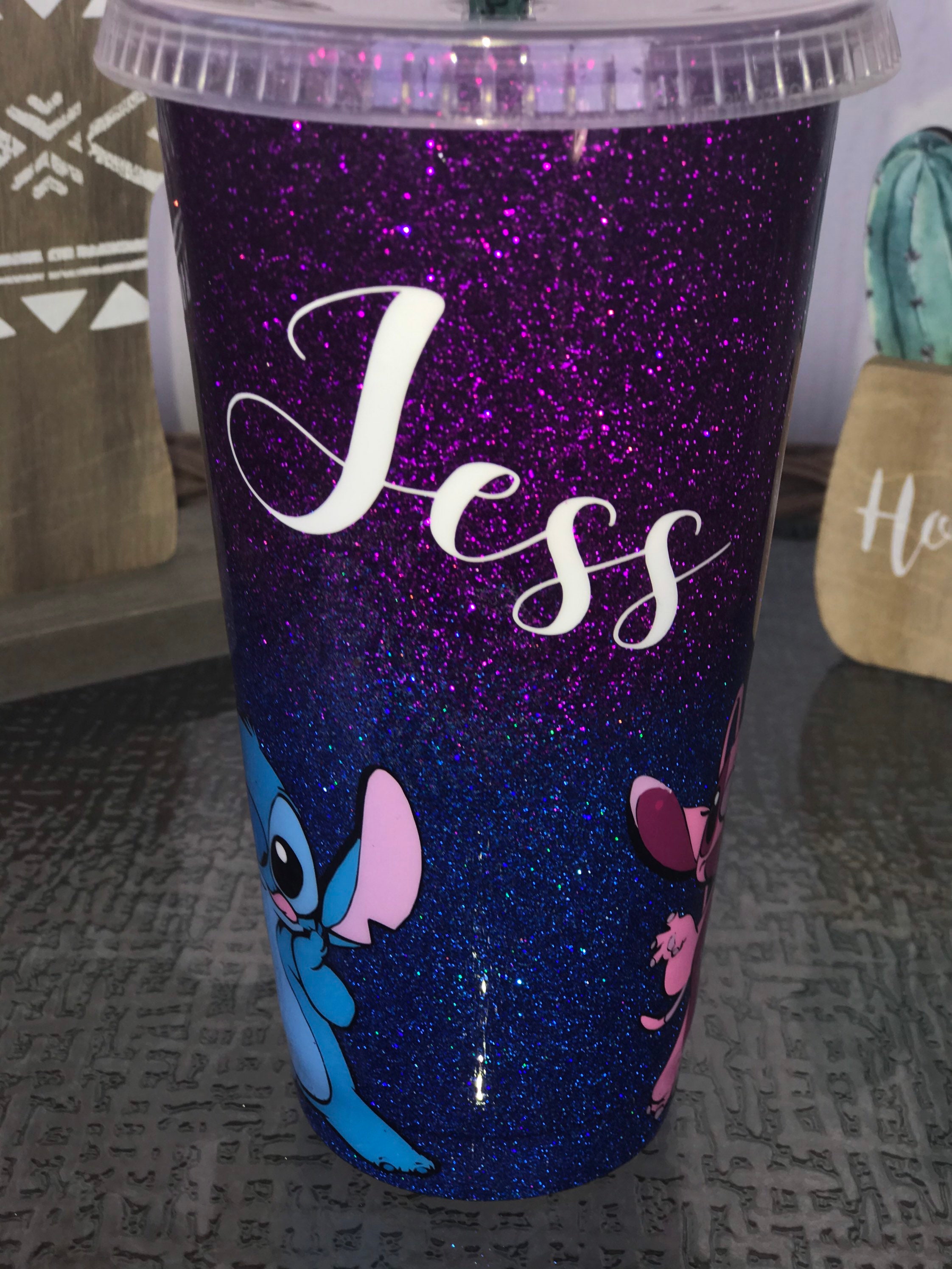 Glitter Epoxy Cup Stainless Steel Etsy