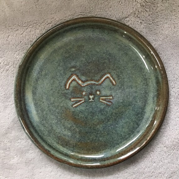 Handmade ceramic cat dish Etsy