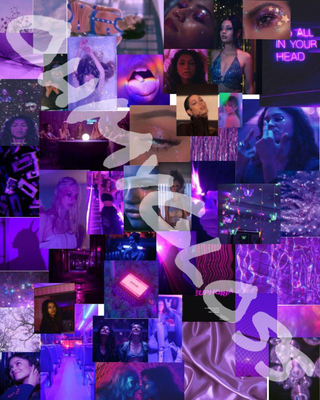 Neon Wall Collage Aesthetic Etsy