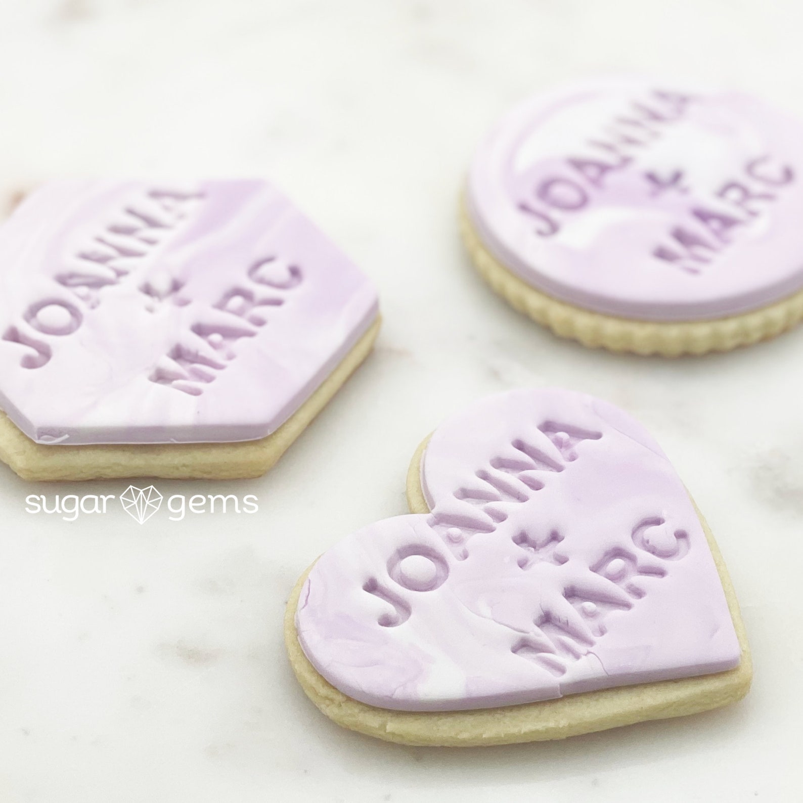 Custom Names Fondant Embossing Cookie Stamp for Weddings Etsy