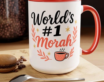 Mug juif cadeau pour femme, mug Morah, tasse à café bicolore 15 oz, mug professeur juif Morah, cadeau pour professeur juif, mug professeur juif