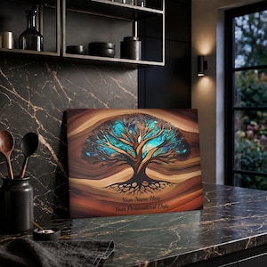 Personalized Charcuterie Board, Tree of Life Glass, Custom Wedding Gift, Resin - Epoxy- Wood Look Print on Glass, Couple Gifts Cutting Board image 11