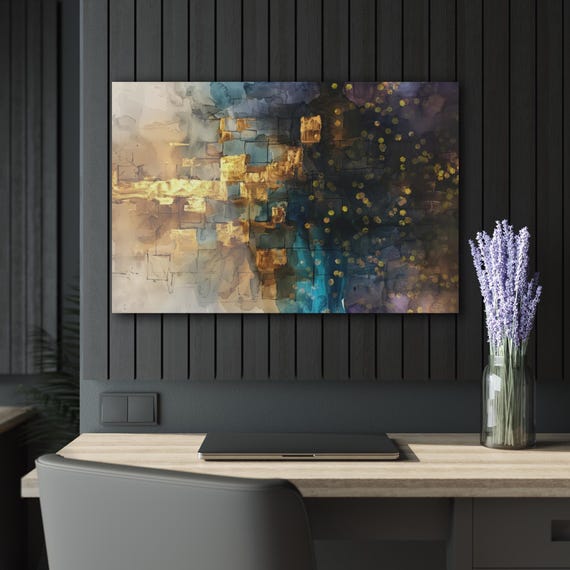 Jewish Abstract Art Painting, Kotel Art, Jerusalem Art, Israel Art, Alcohol Ink Print on Acrylic Glass, 36 × 24, Jewish Modern Art, Judaica
