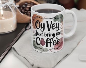Jewish Woman Mug, Funny Jewish Gift, 11oz Boho Coffee Cup, Jewish Present, Jewish Gift, Judaica Mug, Holiday Gift for Her