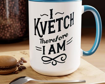 Jewish Mug Gifts for Women, Funny Mug, 15oz Two-Tone Coffee Mug, Jewish Shabbat Mug, Gift for Jewish Mom, Coffee Mug Gift, Judaica Mug