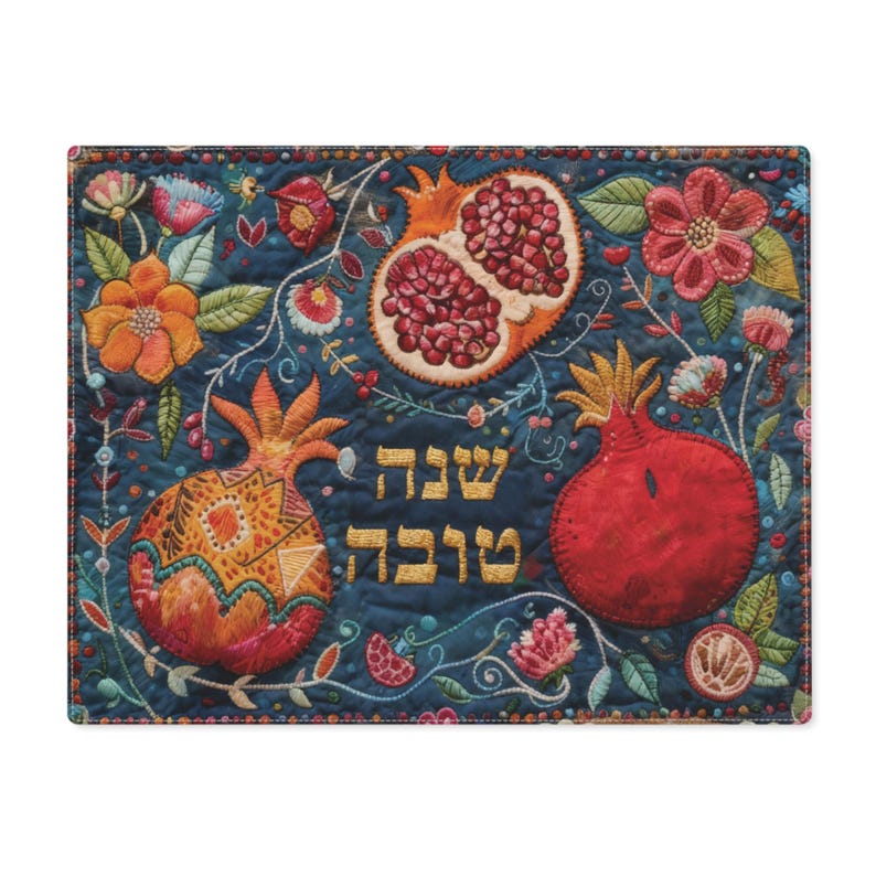 Challah Cover, Jewish Folk Art Shabbat Print Cover, Original Faux ...
