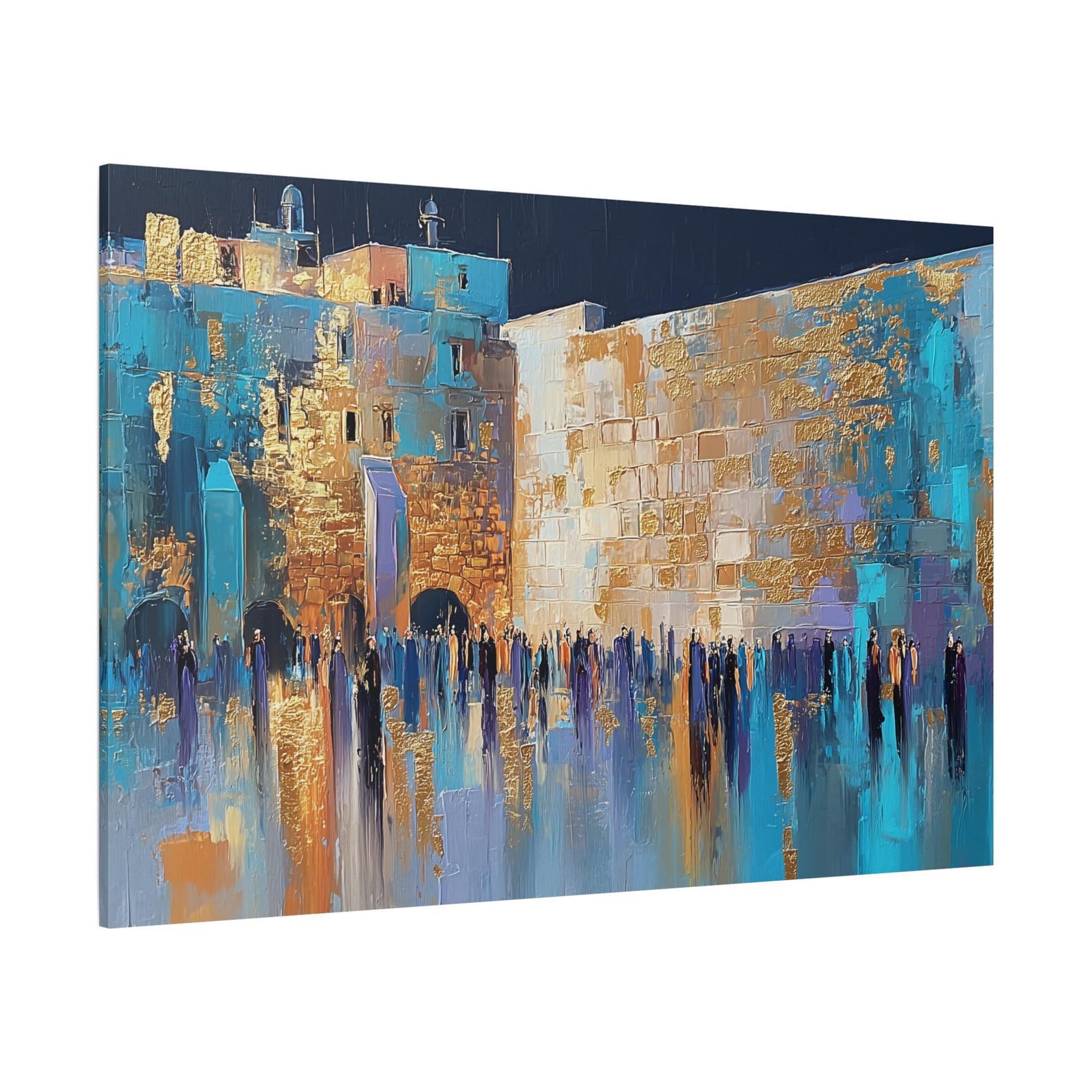 Extra Large Jewish Art Painting, Kotel Gold Oil Paint Inspired Canvas ...