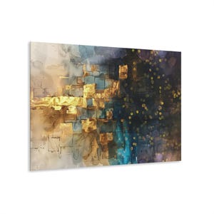 Abstrakcyjna sztuka żydowska, sztuka Kotel, sztuka jerozolimska, sztuka izraelska, wydruk tuszem alkoholowym na szkle akrylowym, 36 × 24, nowoczesna sztuka żydowska, judaika zdjęcie 3