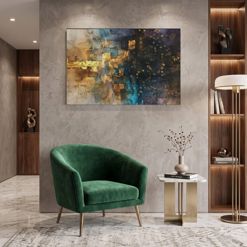 Abstrakcyjna sztuka żydowska, sztuka Kotel, sztuka jerozolimska, sztuka izraelska, wydruk tuszem alkoholowym na szkle akrylowym, 36 × 24, nowoczesna sztuka żydowska, judaika zdjęcie 9