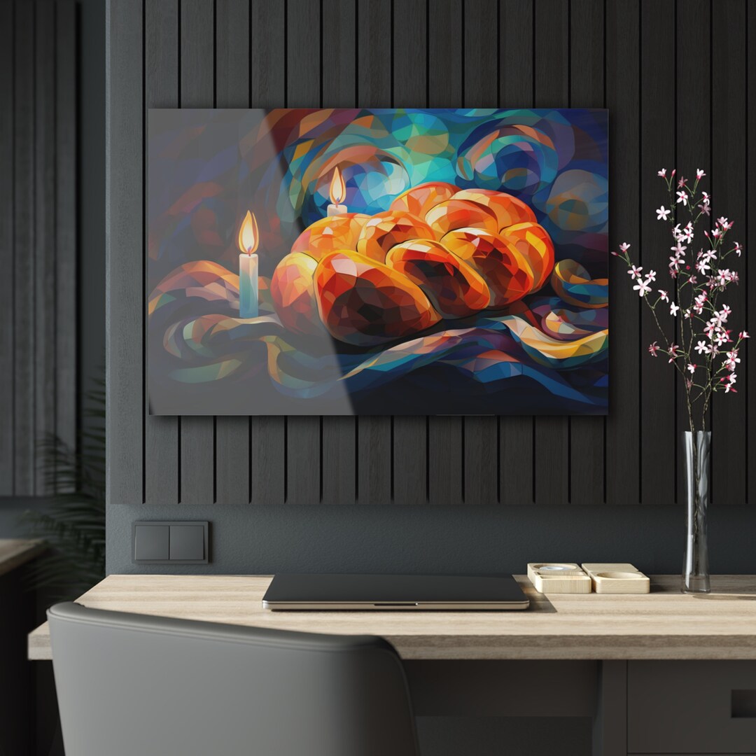 Jewish Art Jewish Candle Lighting Painting Inspired Acrylic Etsy