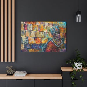 Jewish Painting, Jewish Modern Art, Jerusalem Art, Israel Painting, The Kotel, Abstract Art, Canvas Print, Jewish Painting , Large 48&quot; x 32&quot;