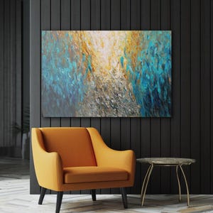 Jewish Art Painting, Jewish Abstract Art, Alcohol Ink Resin Inspired Fusion Print on Acrylic Glass, 36 × 24, Exodus, Like Embedded in Glass
