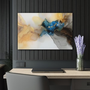Jewish Modern Art, Gorgeous Jewish Wall Decor, Jewish Resin Inspired Print Acrylic, Glass-Like, 36 × 24, Jewish Fine Art, Shema Yisrael