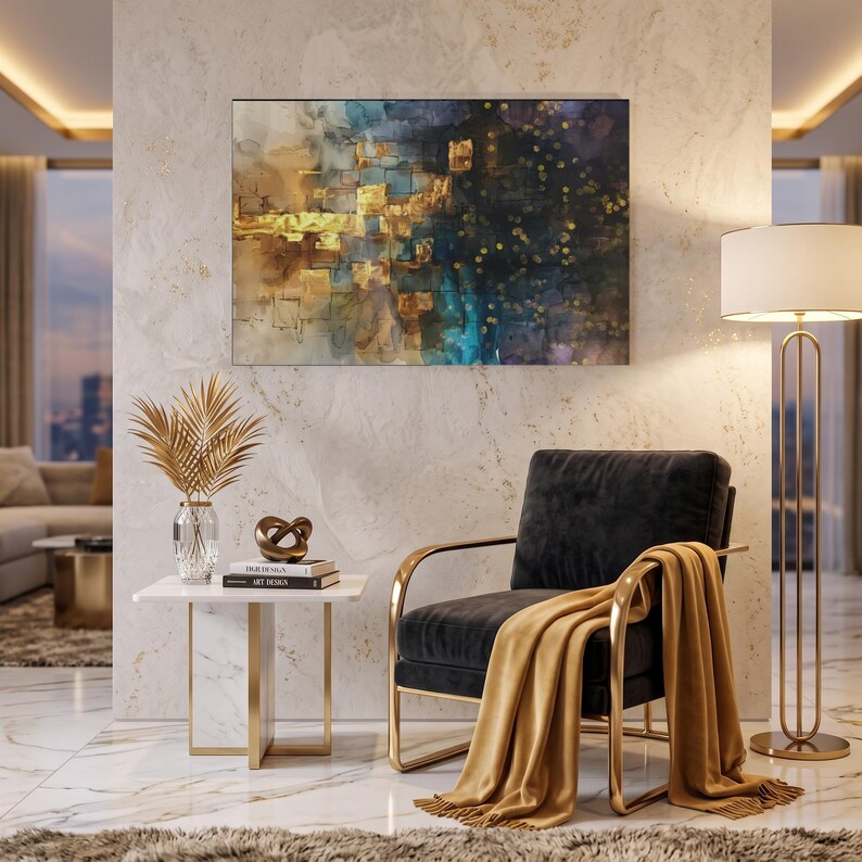 Abstrakcyjna sztuka żydowska, sztuka Kotel, sztuka jerozolimska, sztuka izraelska, wydruk tuszem alkoholowym na szkle akrylowym, 36 × 24, nowoczesna sztuka żydowska, judaika zdjęcie 10