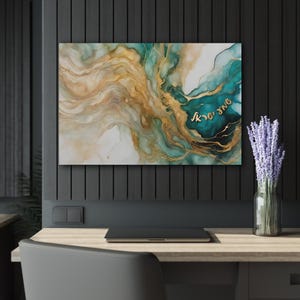 Jewish Modern Art, Judaica Fine Art, Alcohol Ink, Jewish Fine Art, Glass Like, Acrylic Print, 36 × 24, Jewish Wall Art, Jewish Abstract Art