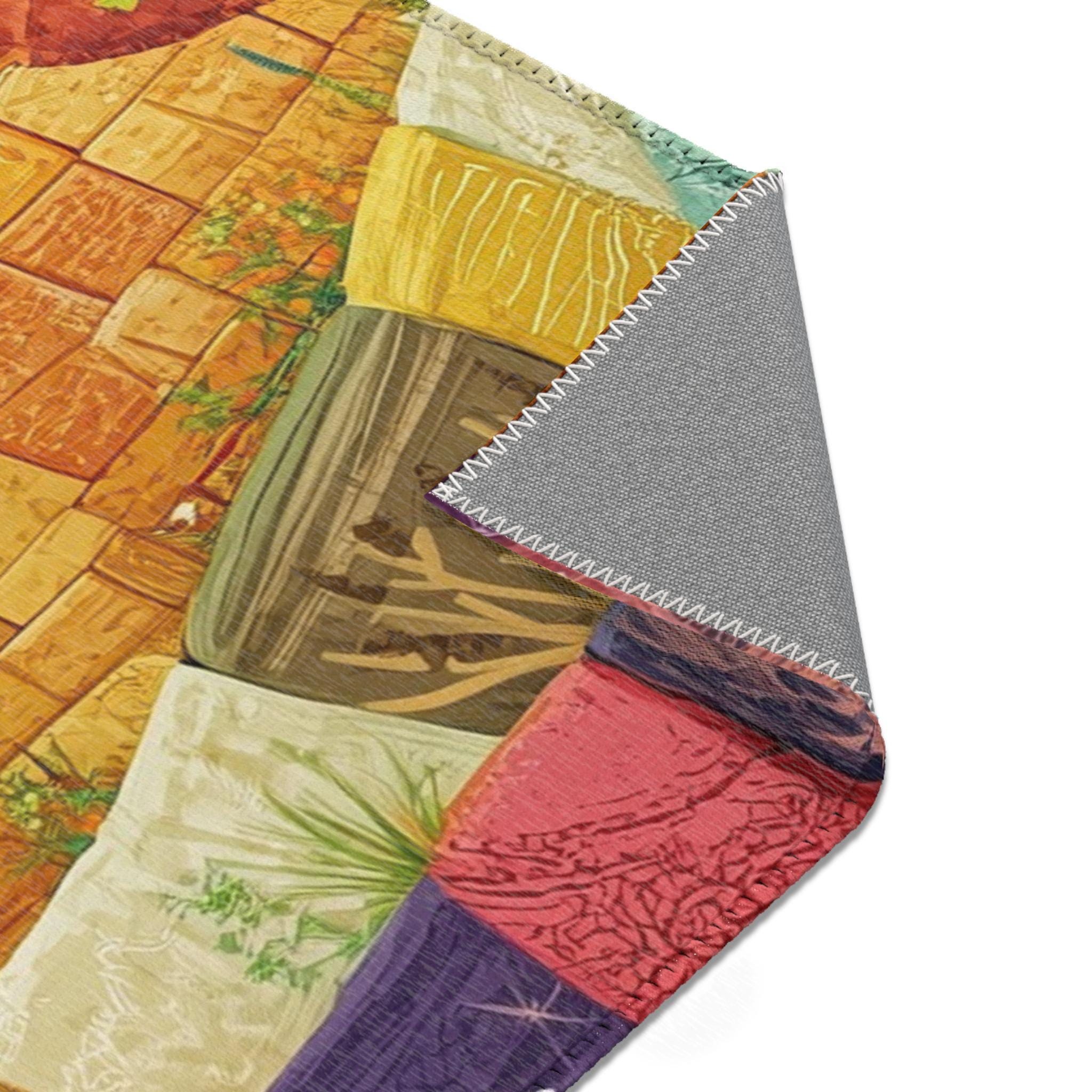 Jerusalem Abstract Area Rug, Jewish Art for Home Decor, Kotel Israel ...