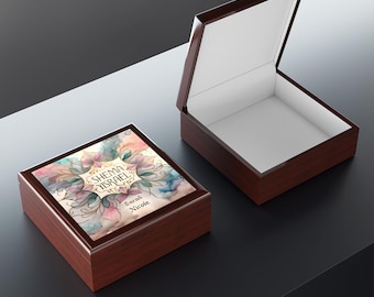 Personalized Bat Mitzvah Gift, Custom Jewelry Box Jewish, Jewish Gifts for Women, Bat Mitzvah Gift for Girls, Shema Yisrael, Original Art