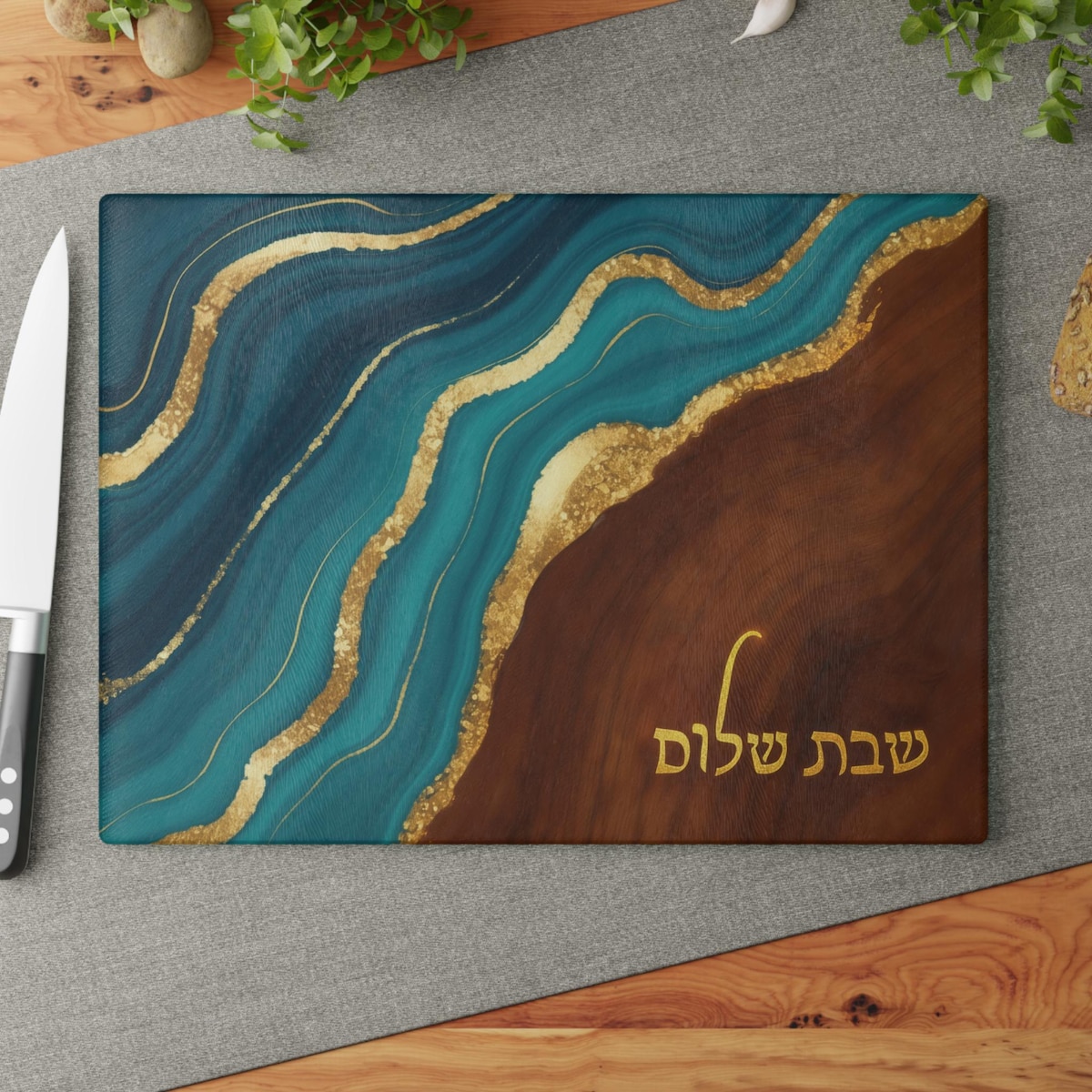Challah Board Luxury Inspired, Glass Challah Tray, Jewish Wedding Gift, Judaica Art, Originalagate Inspired Resin Print on Glass, Shabbat - Etsy
