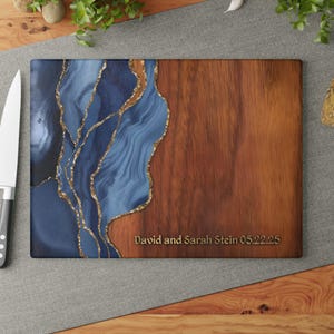 Personalized Charcuterie Board, Tree of Life Glass, Custom Wedding Gift, Resin Epoxy Art Look Print on Glass, Couple Gifts, Agate Inspired