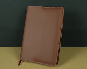 Vintage A5 Leather Journal Cover – Minimalist Bullet Journal Case for Hobonichi Techo, Cousin, Moleskine Cahier, Stalogy & More